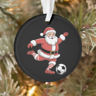 Santa spielt Fußball Weihnachten Sport Ornament
