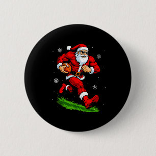 Santa spielt Fußball Xmas Lustige Weihnachten Fußb Button