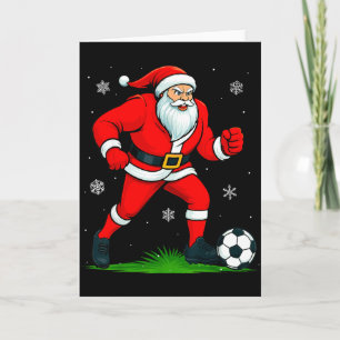 Santa spielt Fußball Xmas Lustiges Weihnachten Fuß Karte