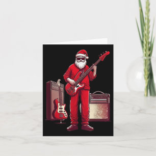 Santa spielt Gitarre B Weihnachts-Pyjama-Musiker B Karte