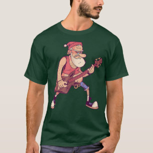Santa spielt Gitarre-Jeans T-Shirt