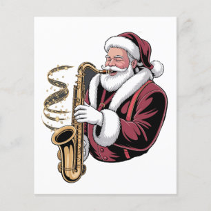 Santa spielt Saxophon Weihnachtsmusiker Saxophonis Flyer
