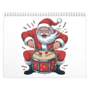 Santa spielt Schlagzeug Weihnachten Drummer Xmas Kalender