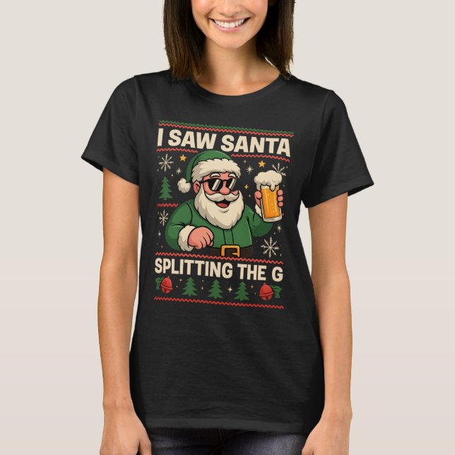 santa splitting, ugly christmas, christmas Graphic T-Shirt (Vorderseite)