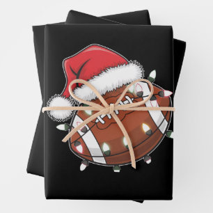 Santa Sport Weihnachten American Football Fan Geschenkpapier Set