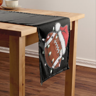 Santa Sport Weihnachten American Football Fan Kurzer Tischläufer