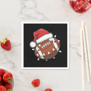 Santa Sport Weihnachten American Football Fan Serviette