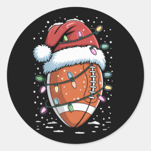 Santa Sport Weihnachten American Football Spieler Runder Aufkleber