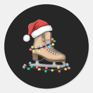 Santa Sport Weihnachten Eishockeyspieler für Männe Runder Aufkleber