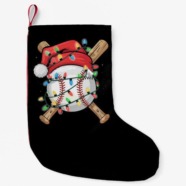 Santa Sports Christmas Baseball Player  Kleiner Weihnachtsstrumpf (Vorderseite)