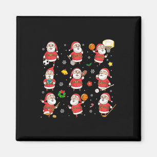 Santa Sports Design for Men Boy Xmas Ball Sp Magnet