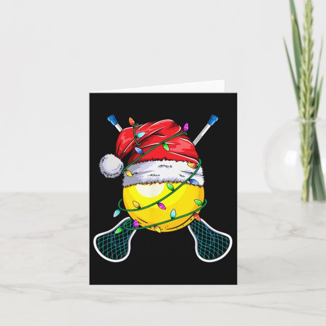 Santa Sports Design - Weihnachts-Lacrosse Karte (Vorderseite)