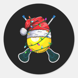 Santa Sports Design - Weihnachts-Lacrosse Runder Aufkleber
