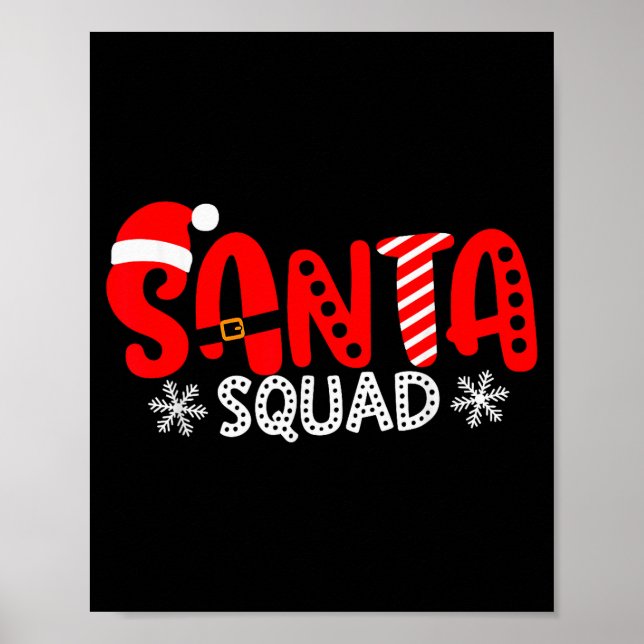Santa Squad Christmas Team Santa Crew Family Match Poster (Vorne)
