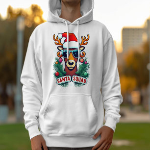 Santa Squad Cool Rentier mit Brille Weihnachten Hoodie
