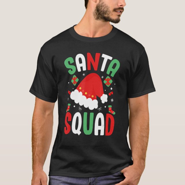 Santa Squad Family Group Matching Christmas Pajama T-Shirt (Vorderseite)