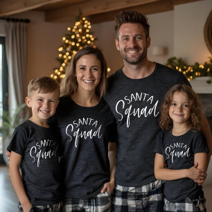 Santa Squad Typografisches White Brush Script Tri-Blend Shirt