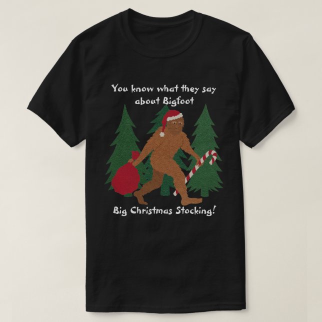 Santa Squatch Christmas Joke Big Strumpf Funny T-Shirt (Design vorne)