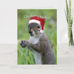 Santa Squirrel™ Cheeker! Wahnsinnig! Christmas Feiertagskarte