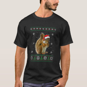 Santa Squirrel Ugly Sweater Tiere Weihnachten Paja T-Shirt