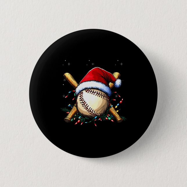 Santa Srts Design For Men Boys Christmas Baseball  Button (Vorderseite)