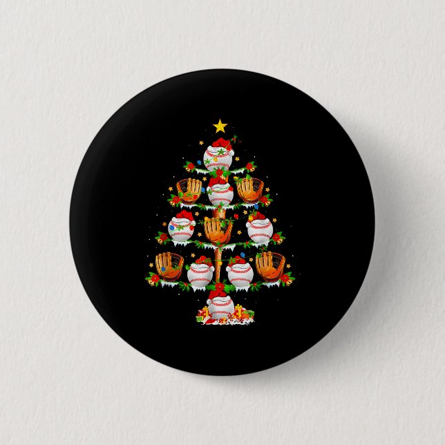 Santa Srts Design For Men Boys Christmas Baseball  Button (Vorderseite)