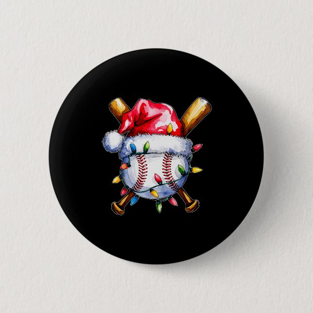 Santa Srts Design For Men Boys Christmas Baseball  Button (Vorderseite)