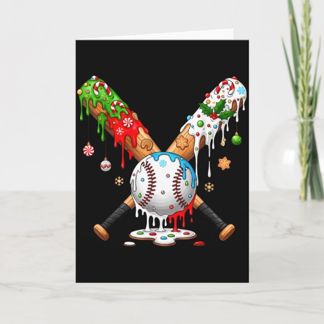 Santa Srts Design For Men Boys Christmas Baseball  Karte (Vorderseite)