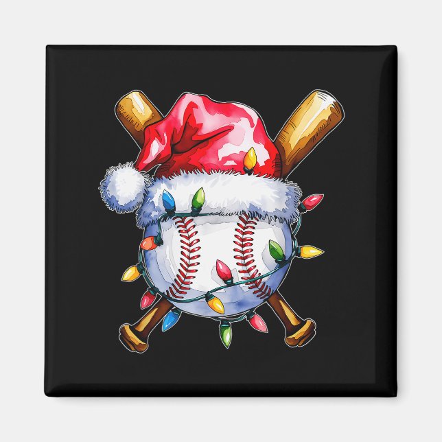 Santa Srts Design For Men Boys Christmas Baseball  Magnet (Vorne)