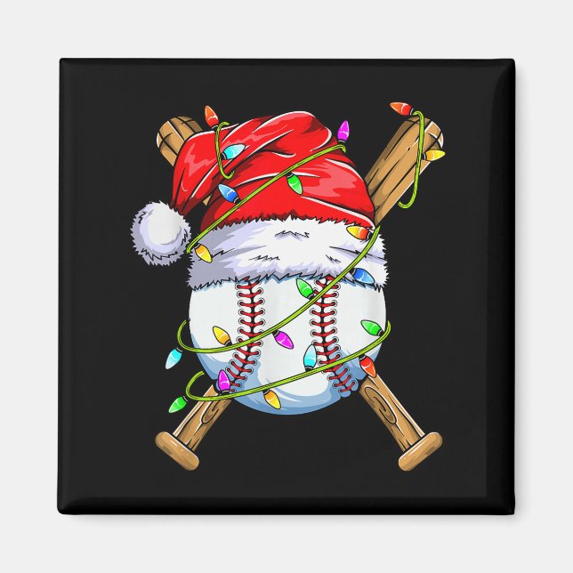 Santa Srts Design For Men Boys Christmas Baseball  Magnet (Vorne)