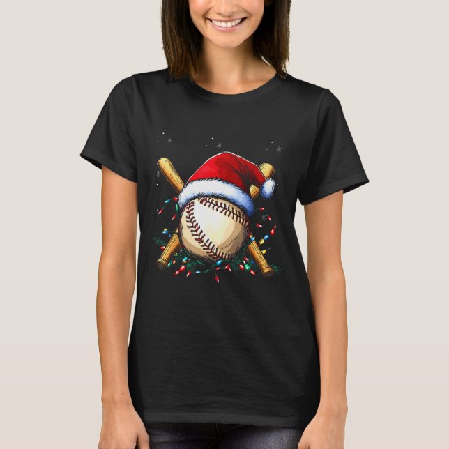 Santa Srts Design For Men Boys Christmas Baseball  T-Shirt (Vorderseite)