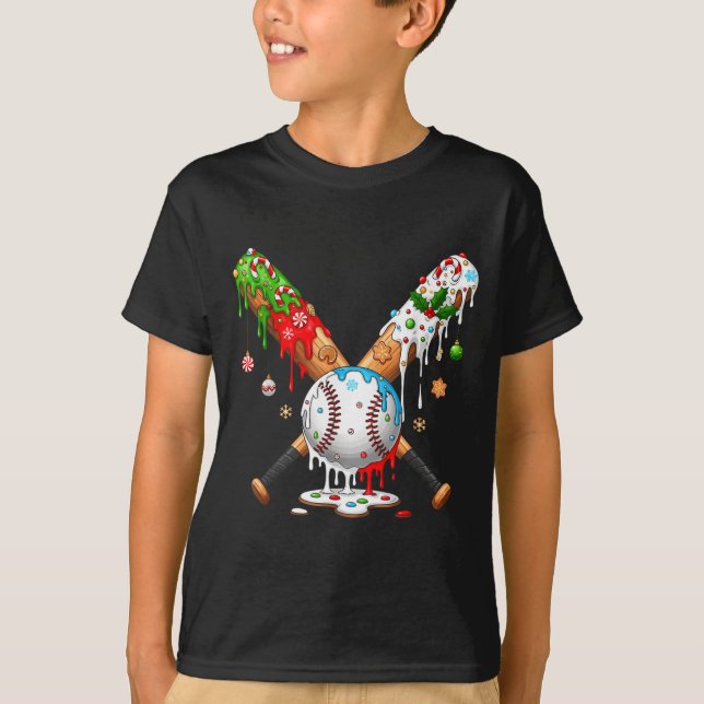 Santa Srts Design For Men Boys Christmas Baseball  T-Shirt (Vorderseite)