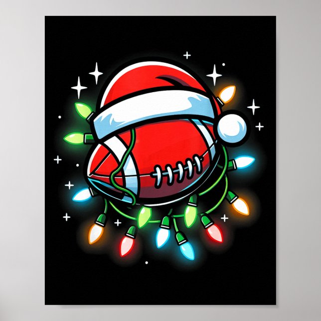 Santa Srts Design For Men Boys Christmas Football  Poster (Vorne)