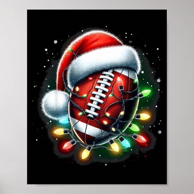 Santa Srts Design For Men Boys Christmas Football  Poster (Vorne)