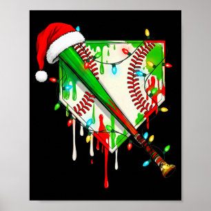 Santa Srts Eis Baseball Weihnachten Xmas Pyjama Ki Poster