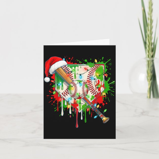 Santa Srts Ice Baseball Christmas Xmas Pajama Kid  Karte (Vorderseite)