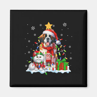 Santa St. Bernard mit Elf Katze Weihnachtslicht Ow Magnet