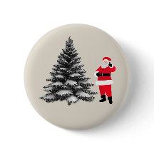 Santa standing near pine tree