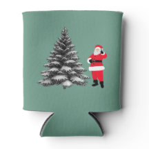 Santa standing near pine tree