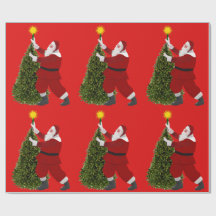 Santa Star’s The Tree Red Wrapping Paper