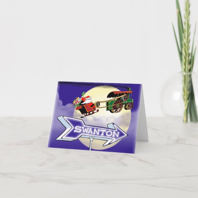 Santa Steam Tractor Swanton Karte (Vorderseite)