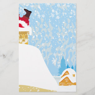 Santa steckt im Schornstein Briefpapier
