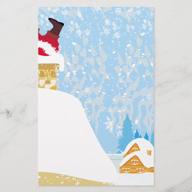 Santa steckt im Schornstein Briefpapier (Vorderseite)