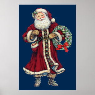 Santa stehend Vintage Poster