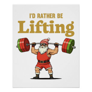 Santa stemmt Gewichte Poster