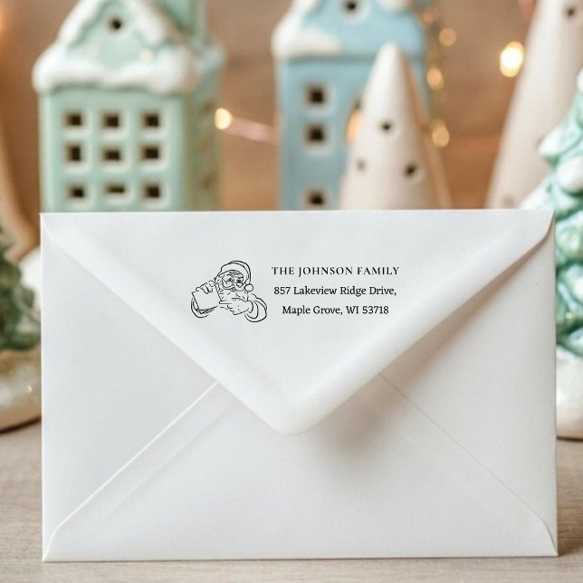[Santa Stempel] Benutzerdefinierte Weihnachtskarte Permastempel ([Santa Stamp] Custom Christmas Card Mail Address Self-inking Stamp)