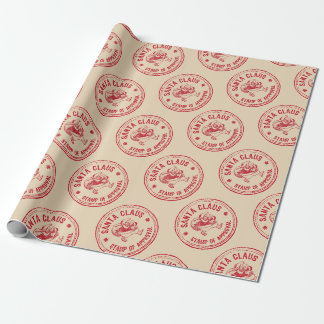 Santa-Stempel der Zustimmung Geschenkpapier