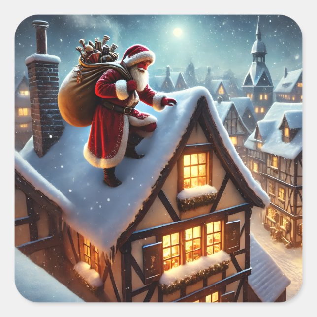 Santa Stickers auf dem Dach (Vorderseite)