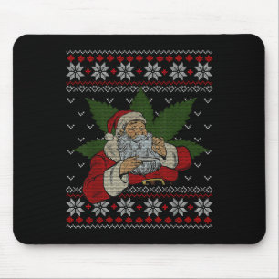 Santa Stoner Rauchen Weed Spaß Ugly Weihnachten Mousepad