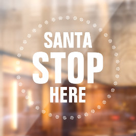 Santa Stopp Weiß niedlich Fensteraufkleber
